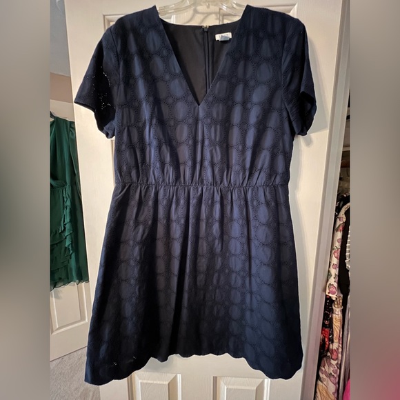 J. Crew Navy Lace Eyelet Dress - Picture 1 of 4